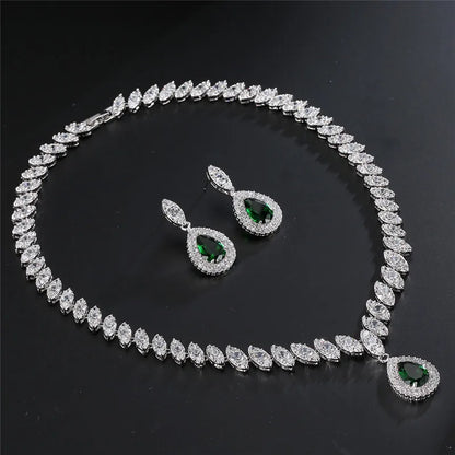 L’Éclat Rouge – Luxury Crystal Zircon Jewellery Set