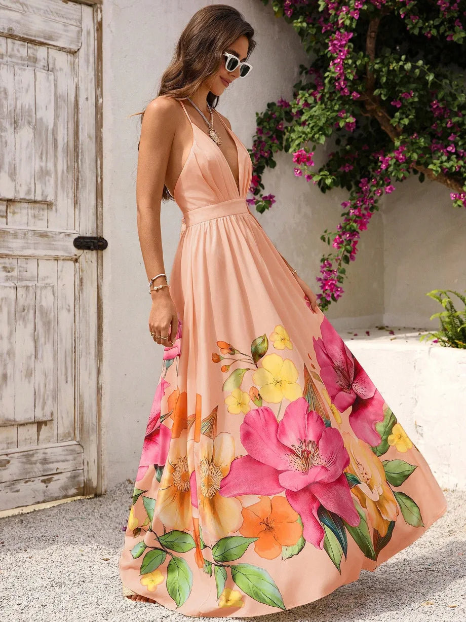 Château Élégance Riviera Bloom Maxi Dress