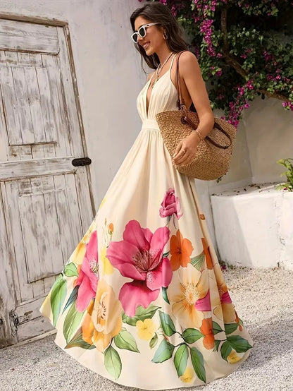 Château Élégance Riviera Bloom Maxi Dress