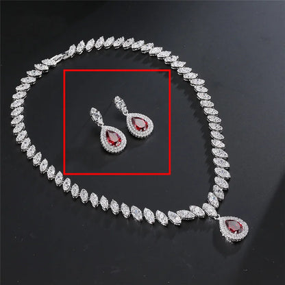 L’Éclat Rouge – Luxury Crystal Zircon Jewellery Set