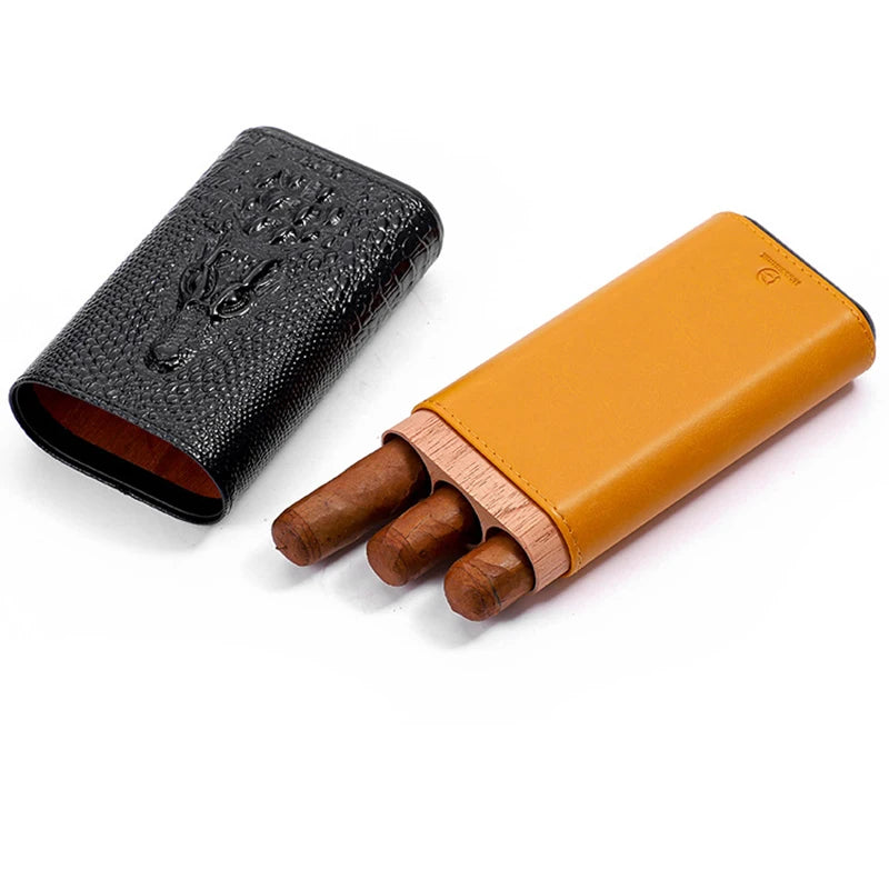 Château Élégance® Noir Héritage™ – Architectural Leather Travel Humidor