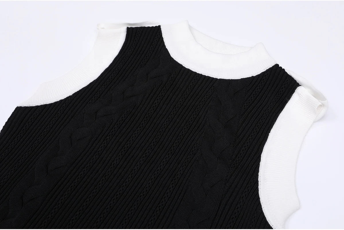 “Élégance Contour Set — Sculpted Knit Dress & Cardigan Duo”