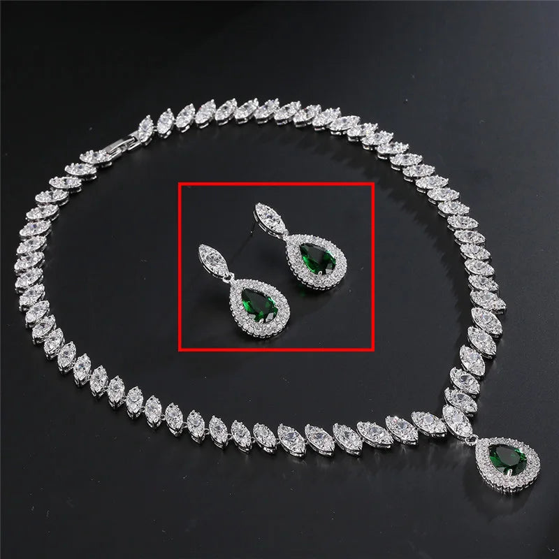 L’Éclat Rouge – Luxury Crystal Zircon Jewellery Set