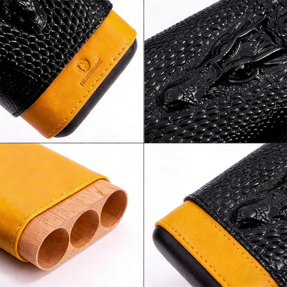 Château Élégance® Noir Héritage™ – Architectural Leather Travel Humidor