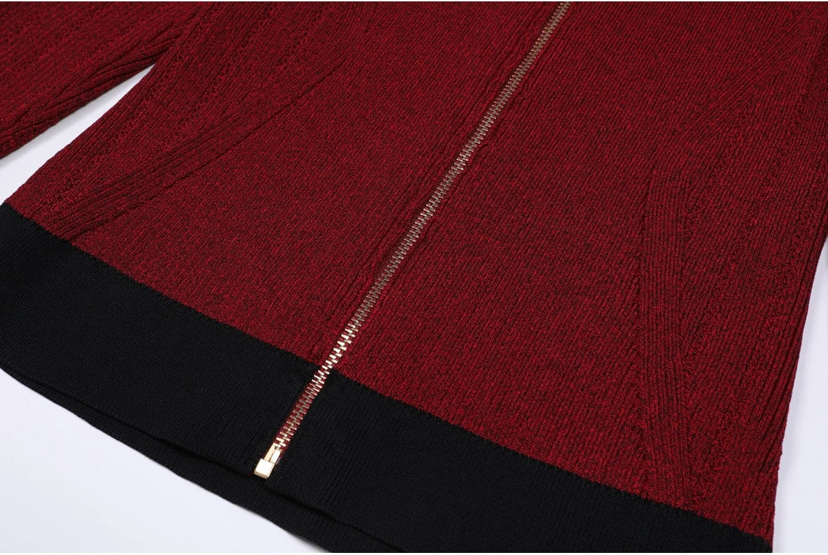 “Élégance Contour Set — Sculpted Knit Dress & Cardigan Duo”