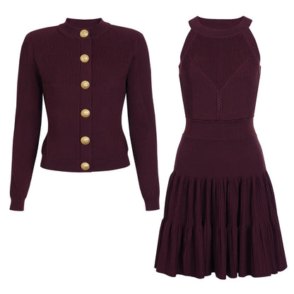 Mini Dress in Ribbed Pointelle Knit