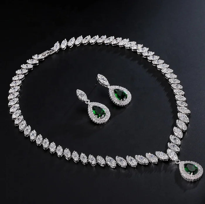 L’Éclat Rouge – Luxury Crystal Zircon Jewellery Set