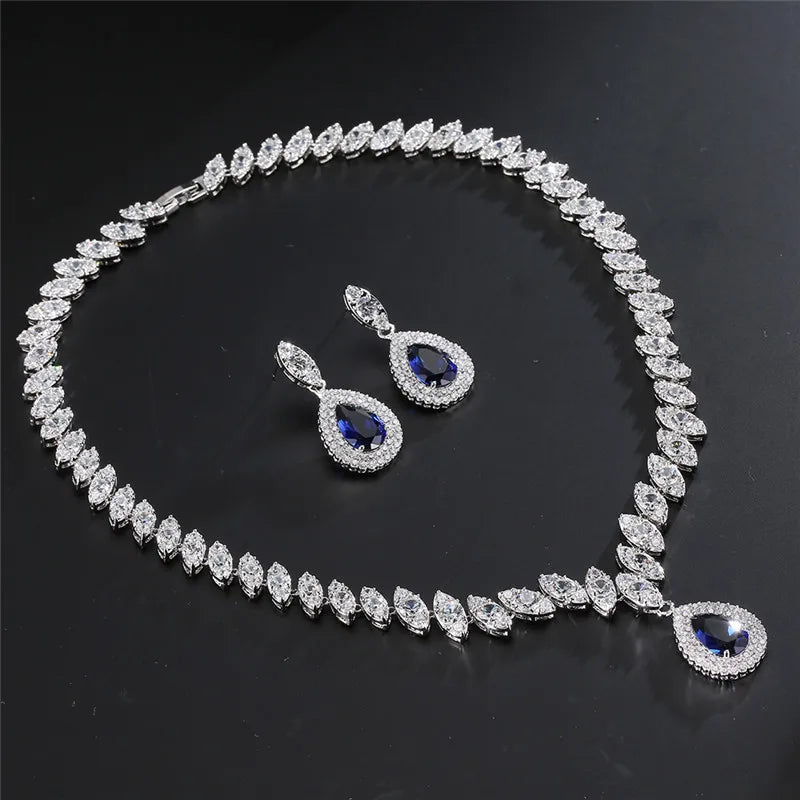 L’Éclat Rouge – Luxury Crystal Zircon Jewellery Set