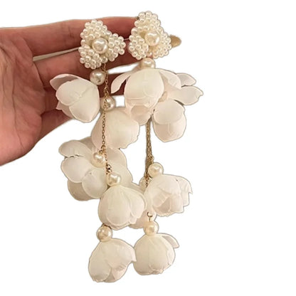 Pearl Floral Drop Earrings