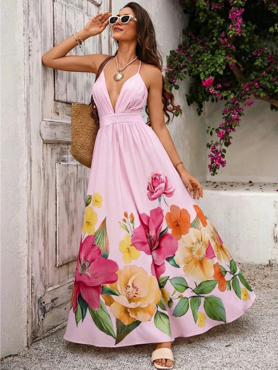 Château Élégance Riviera Bloom Maxi Dress
