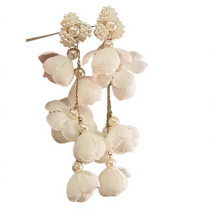 Pearl Floral Drop Earrings