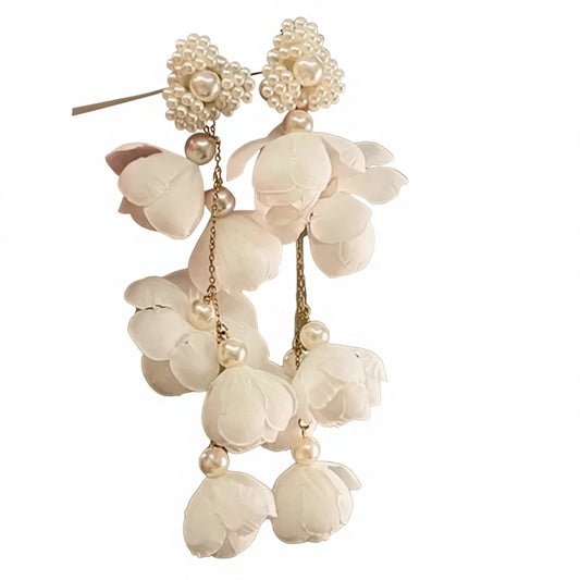 Pearl Floral Drop Earrings