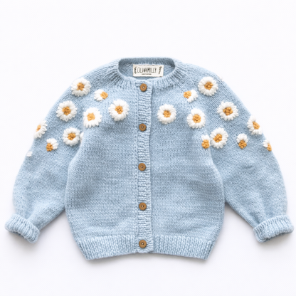 Petite Marguerite™ – Cardigan Brodé d’Enfance