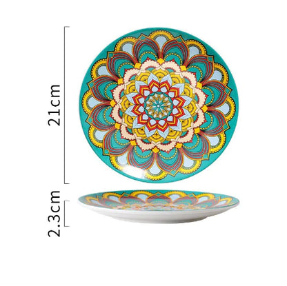 Mosaïque Soleil Plate — Hand-Painted Ceramic Art Plate