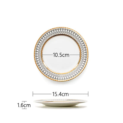 Ligne Dorée European Porcelain Plate with Gold Trim