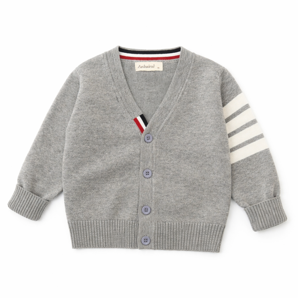 Petit Gabriel™ – Le Cardigan Rayé Classique