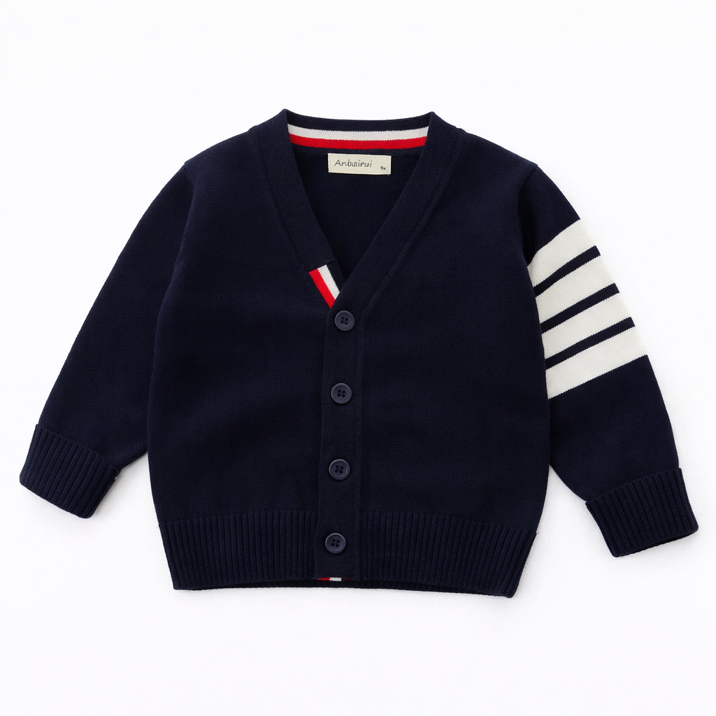 Petit Gabriel™ – Le Cardigan Rayé Classique