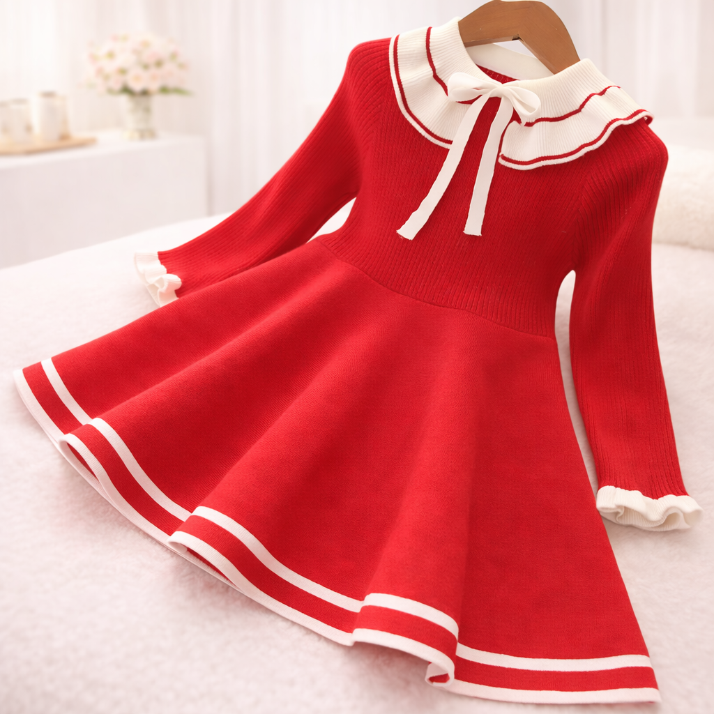 Robe Tricotée Élégance – Rose Poudré