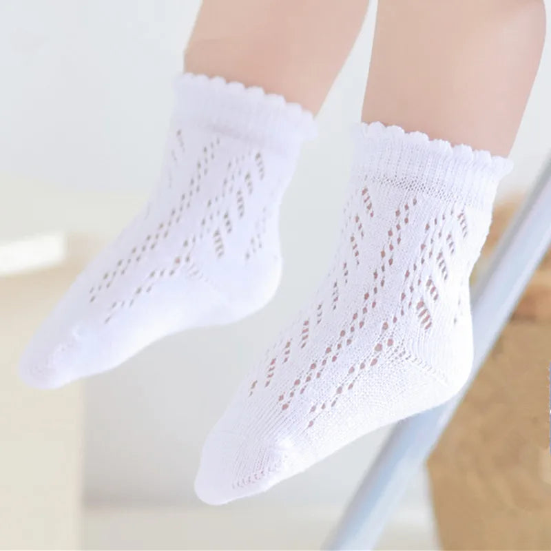 Fine Cotton Openwork Socks for Babies & Children