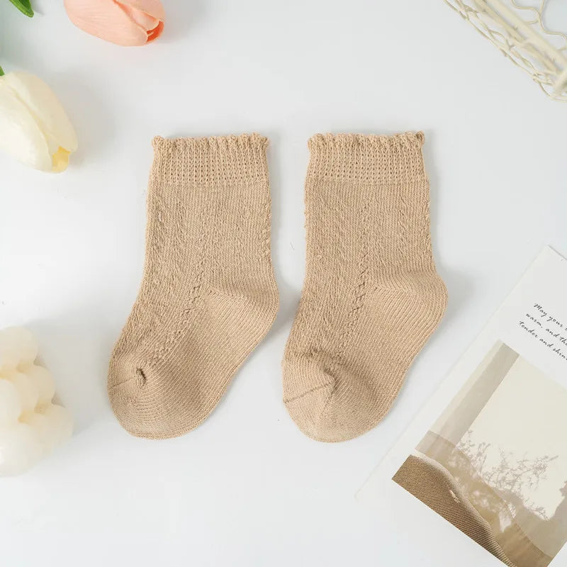 Fine Cotton Openwork Socks for Babies & Children