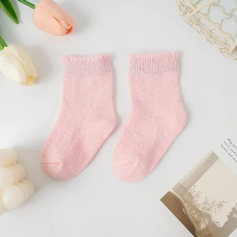 Fine Cotton Openwork Socks for Babies & Children