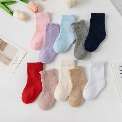 Fine Cotton Openwork Socks for Babies & Children