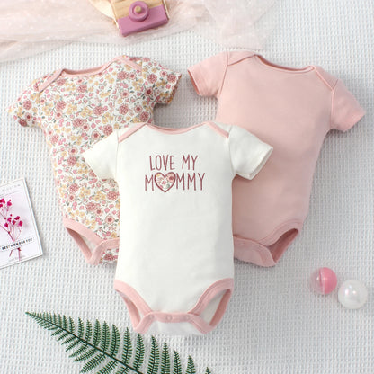 Éléphant d’Été – Three-Piece Baby Bodysuit Set
A refined summer essential for newborn girls.