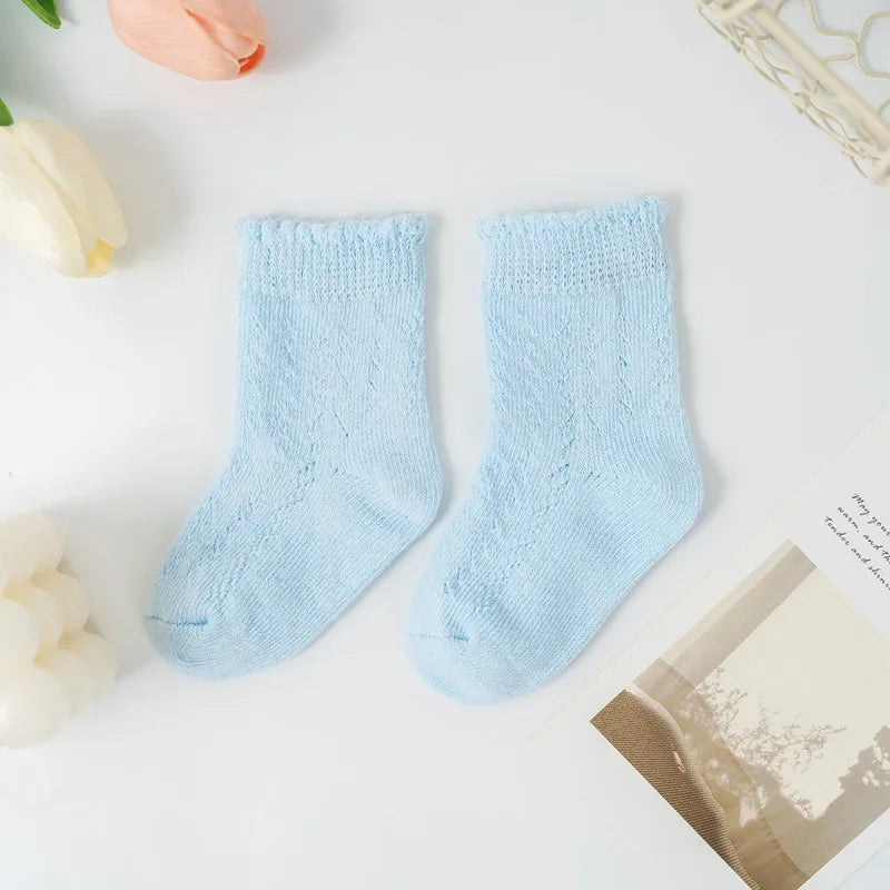 Fine Cotton Openwork Socks for Babies & Children