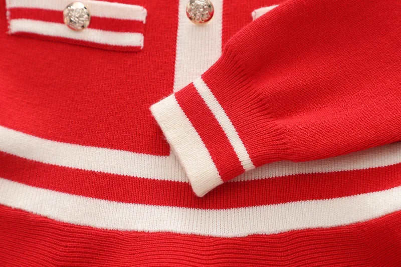 Girls’ Classic Knit Dress – Winter Elegance