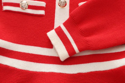 Girls’ Classic Knit Dress – Winter Elegance