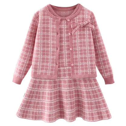 Château Élégance – Knit Dress with Bow Detail & Heritage Skirt