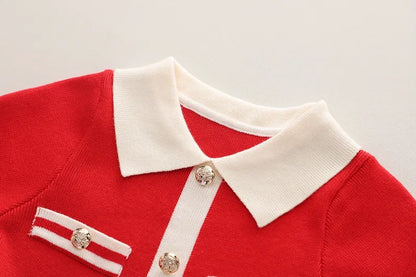 Girls’ Classic Knit Dress – Winter Elegance