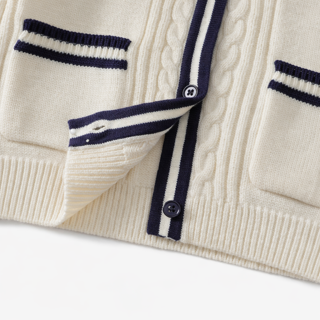 Petit Héritage – Classic Navy Cardigan