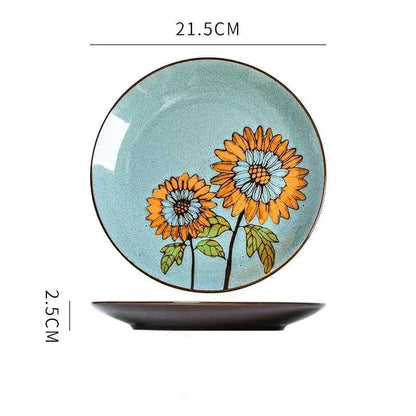 Mosaïque Soleil Plate — Hand-Painted Ceramic Art Plate