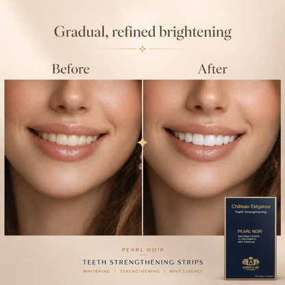Château Élégance Pearl Noir Whitening Strips – Mint Essence – 14 Treatments