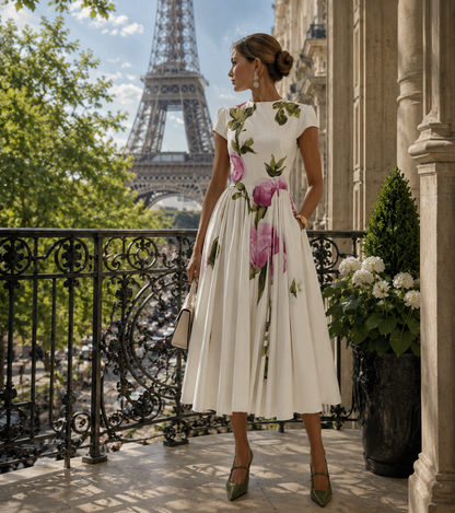Château Élégance Women's Spring/Summer Floral Dress