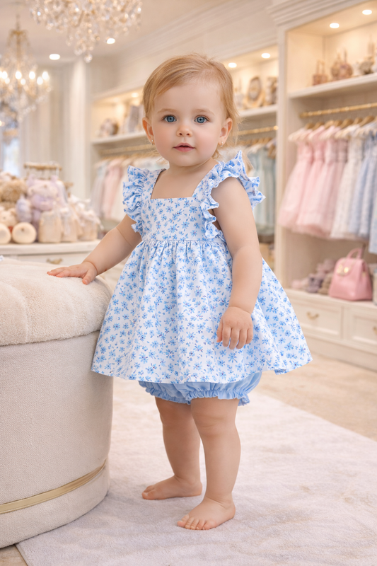 Floral Baby Dress with Flutter Sleeves