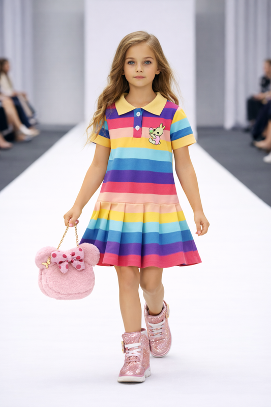 Château Élégance Bébé – Riviera Stripe Everyday Dress