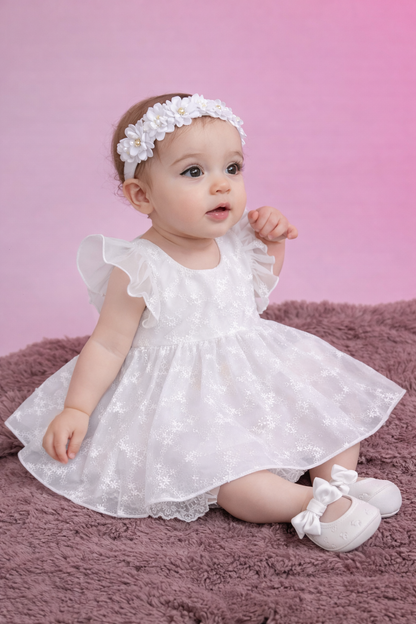 Château Élégance Bébé – Cotton Lace Dress for Timeless Celebrations