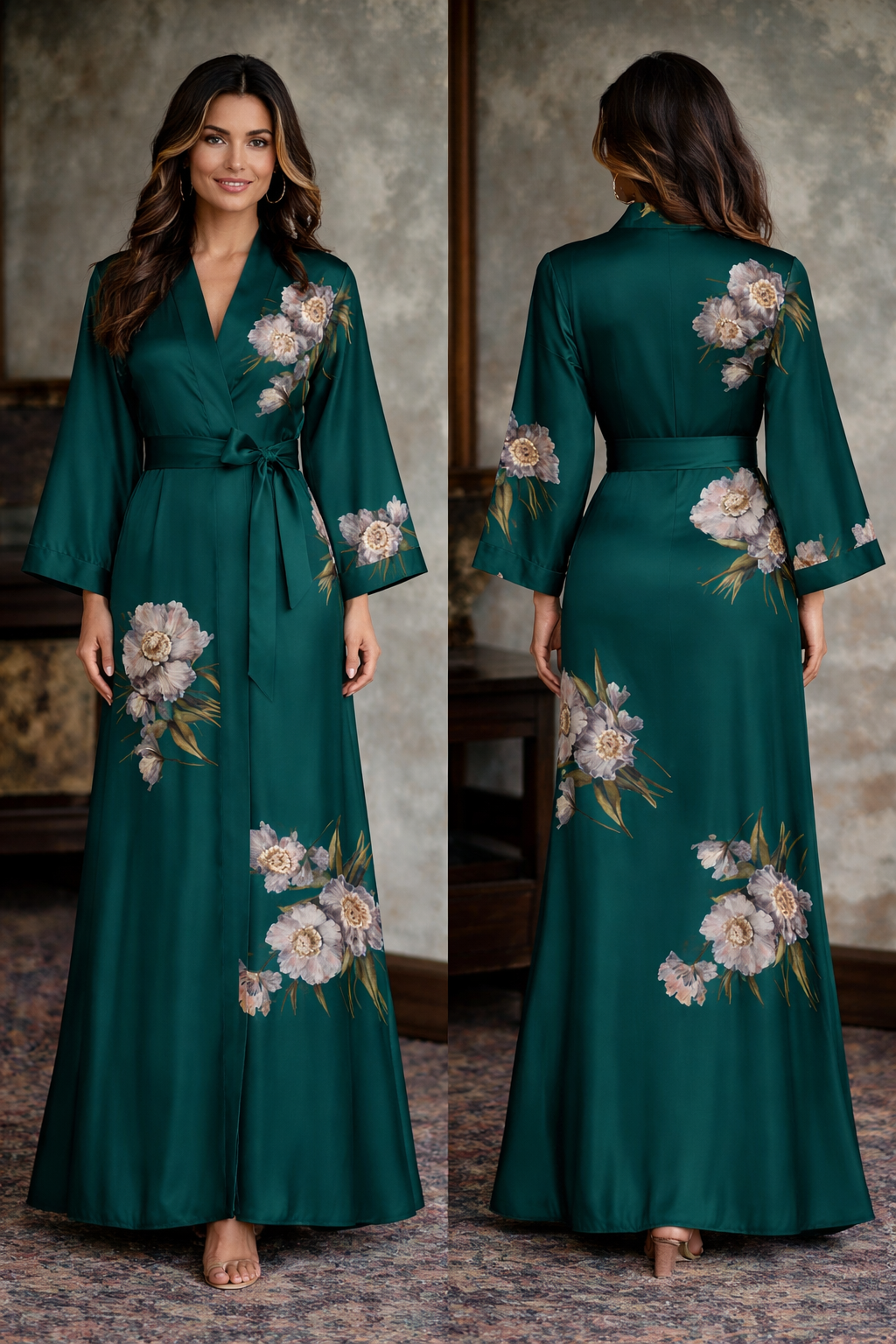 Maison Élégance — Satin L’Intime Kimono