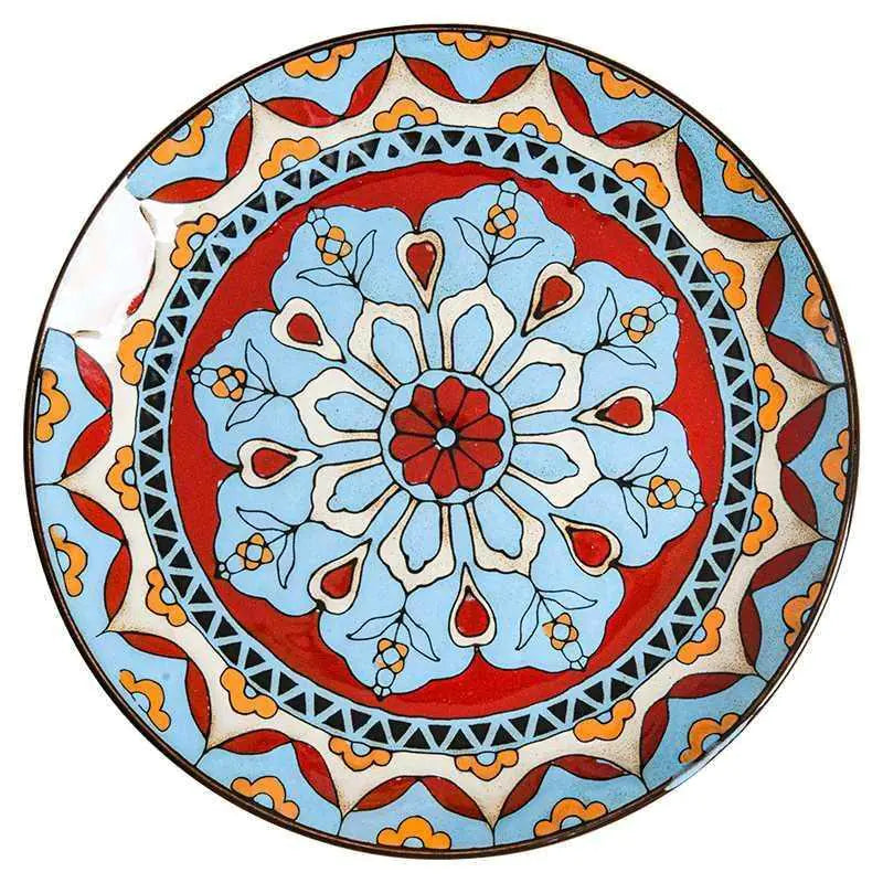 Mosaïque Soleil Plate — Hand-Painted Ceramic Art Plate
