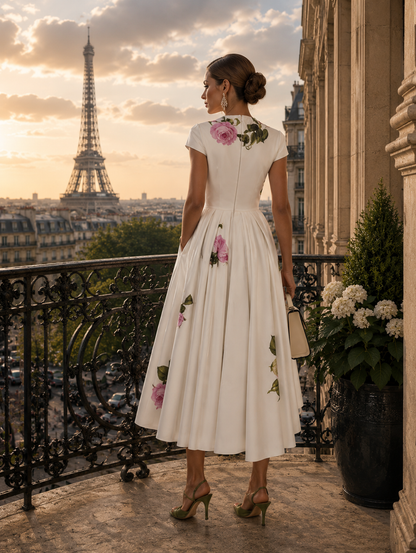 Château Élégance Women's Spring/Summer Floral Dress