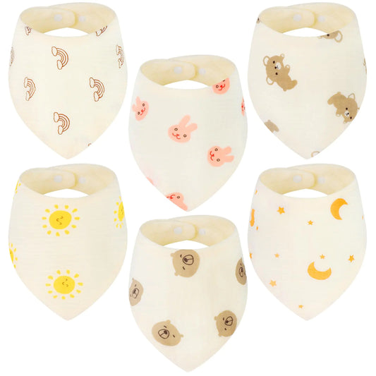 Château Élégance – Muslin Baby Bib Set (6-Piece Collection)