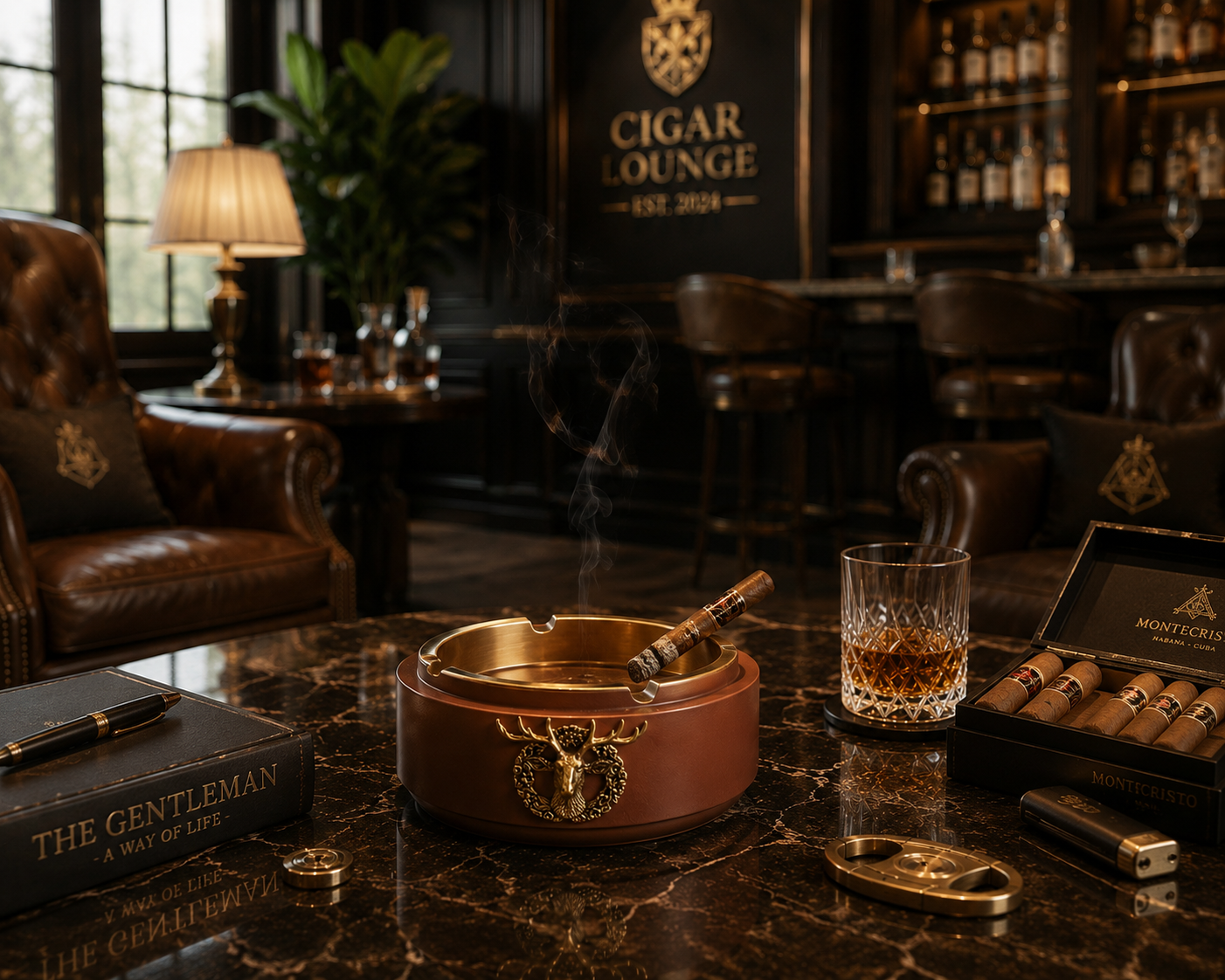 Château Élégance Stag Resin Ashtray