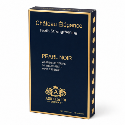 Château Élégance Pearl Noir Whitening Strips – Mint Essence – 14 Treatments