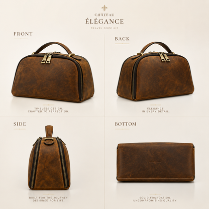 Château Élégance® Executive Voyage™ – Handcrafted Leather Tech Organizer