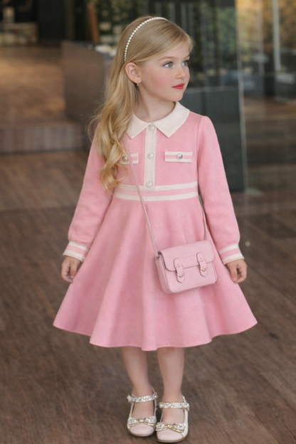 Girls’ Classic Knit Dress – Winter Elegance