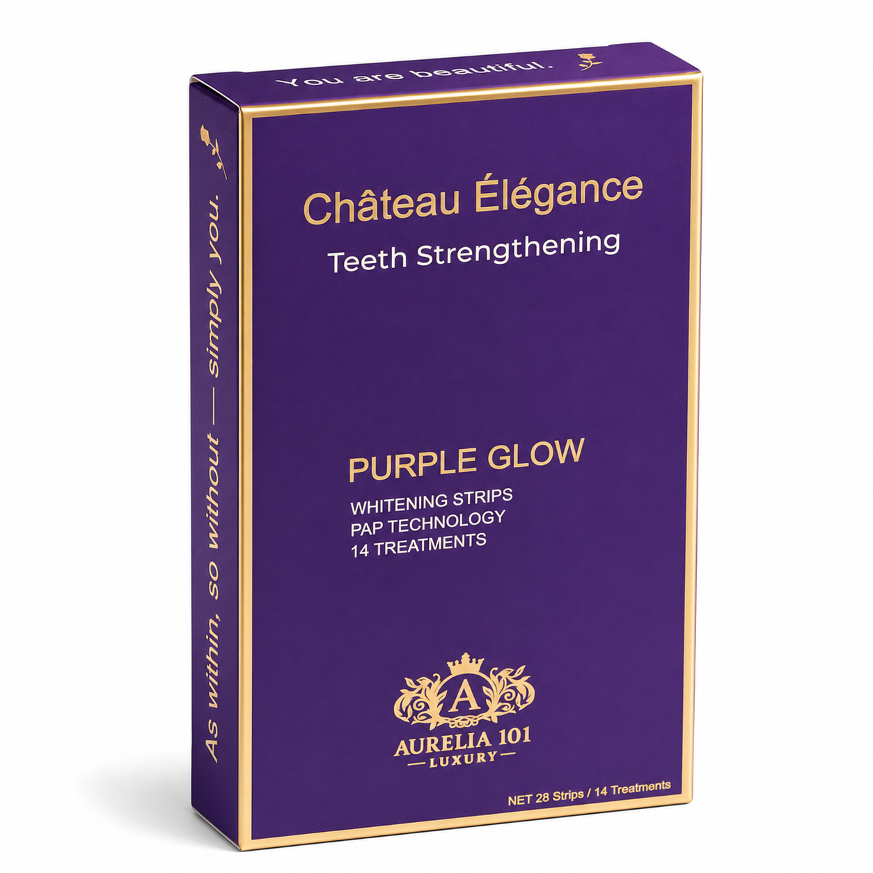 Château Élégance Purple Glow Teeth Whitening Strips (14 pcs)