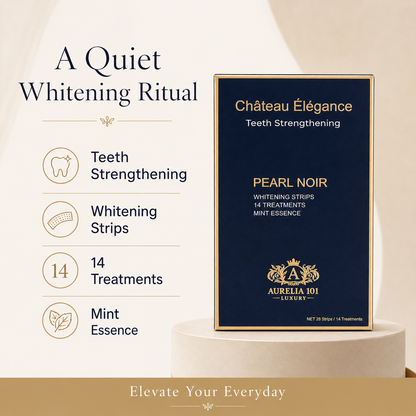 Château Élégance Pearl Noir Whitening Strips – Mint Essence – 14 Treatments