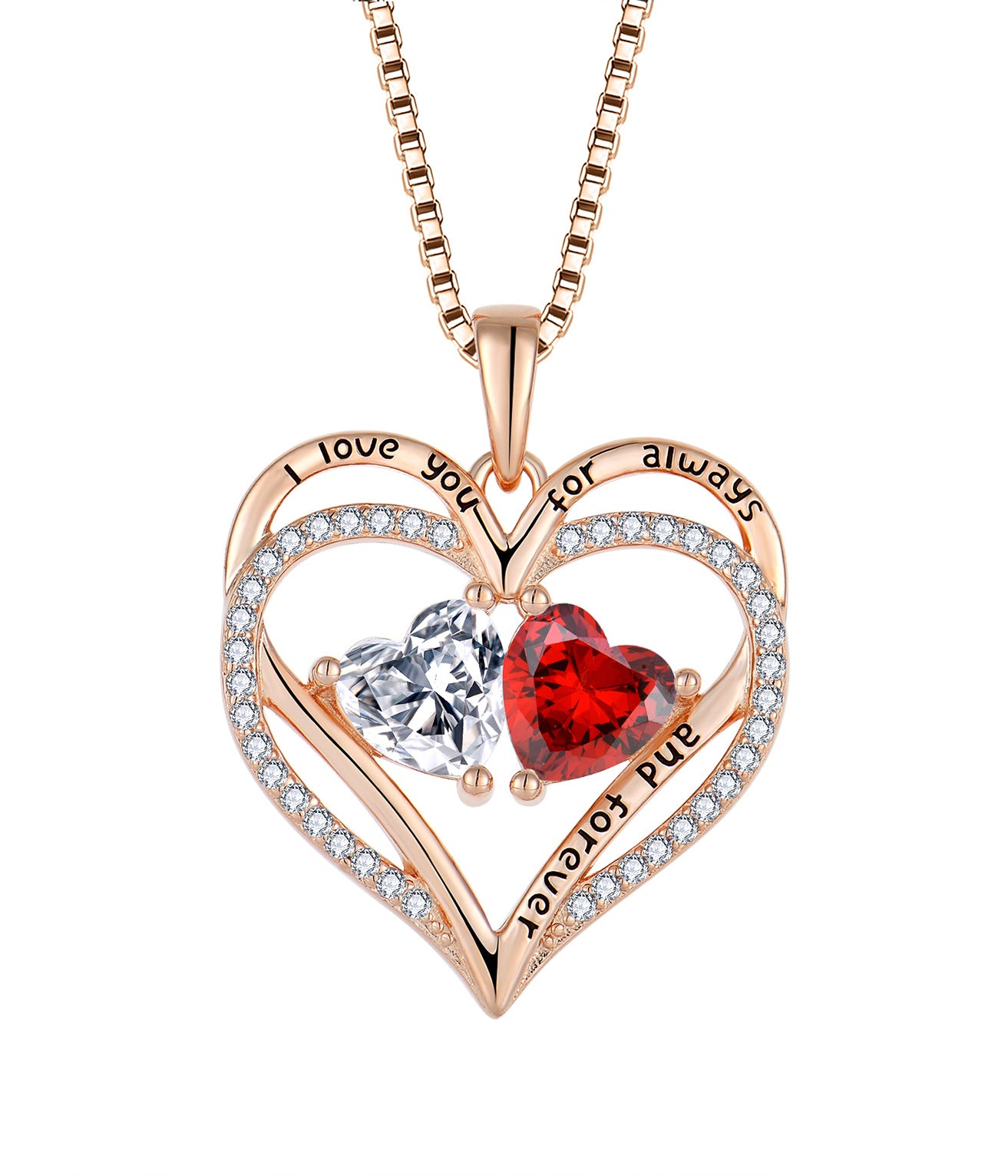 Double Love Heart Necklace · 925 Sterling Silver